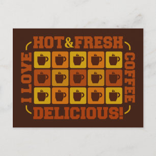 Carte postale Carré café, personnalisable