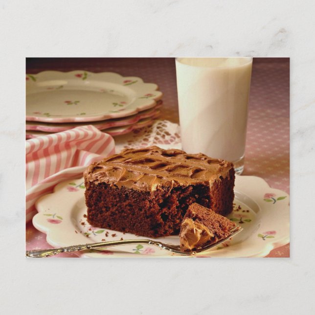 Carte Postale Carré de gâteau au chocolat (Devant)