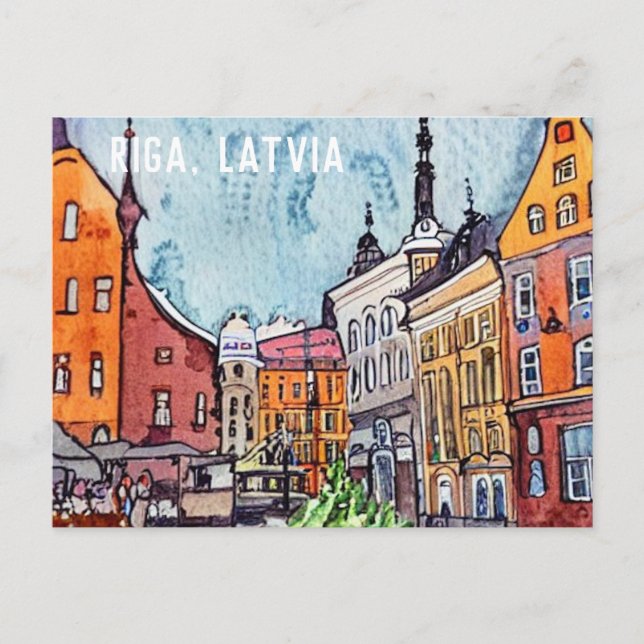 Carte Postale Carré de Riga Lettonie (Devant)