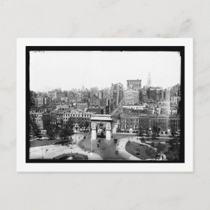 Carte Postale Carré de Washington, New York Vintage