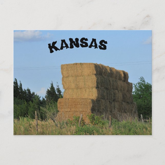 Carte postale Carré du Kansas Hay Bales (Devant)