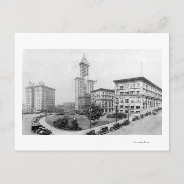 Carte Postale Carré du palais de justice et tour Smith à Seattle (Devant)