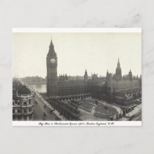 Carte Postale Carré du parlement vintage, Big Ben 1904 Londres