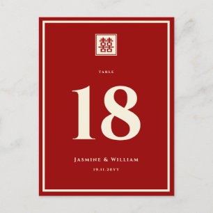 Carte Postale Carré Logo double bonheur Mariage chinois