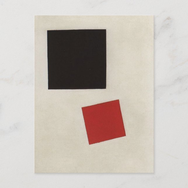 Carte Postale Carré noir et Carré rouge par Kazimir Malevich (Devant)
