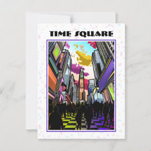 Carte postale Carré NYC Times personnalisée - Neon