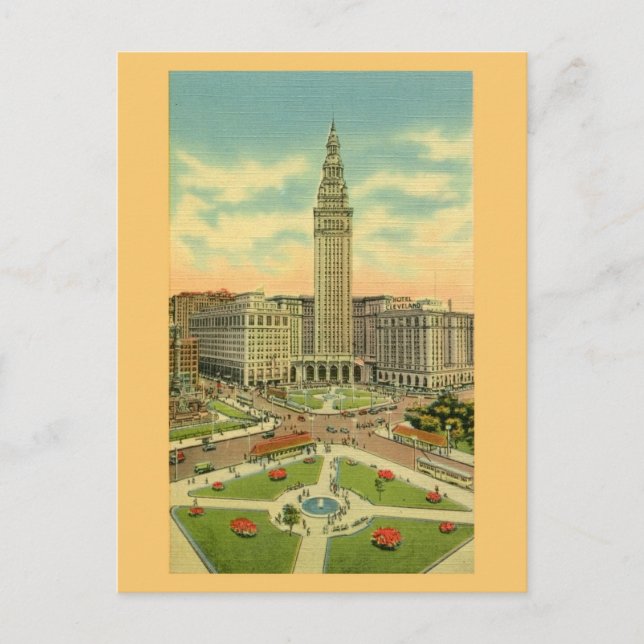 Carte Postale Carré public vintage Cleveland Ohio (Devant)