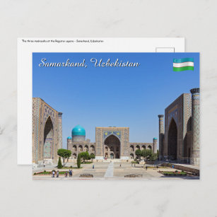 Carte Postale Carré Registan - Samarkand, Ouzbékistan, Asie