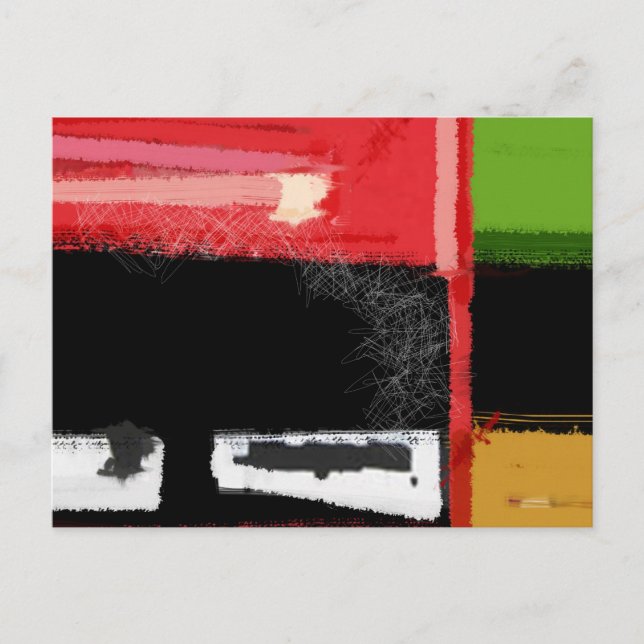 Carte Postale Carré rouge et vert (Devant)