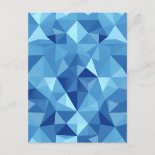 Carte Postale Carreau de mosaïque géométrique bleu motif