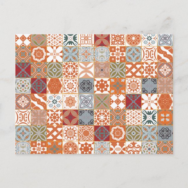 Carte Postale Carreau marocain orange (Devant)