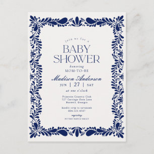 Carte Postale Carreaux bleu Talavera Espagne Baby shower Fiesta