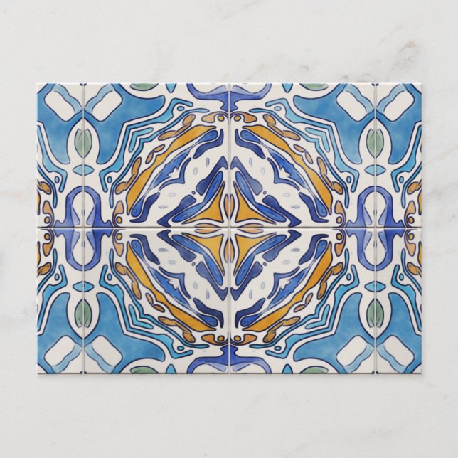 Carte Postale Carreaux bleus (Devant)