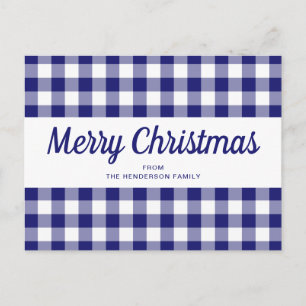 Carte Postale Carreaux Bleus Classiques Joyeux Noël