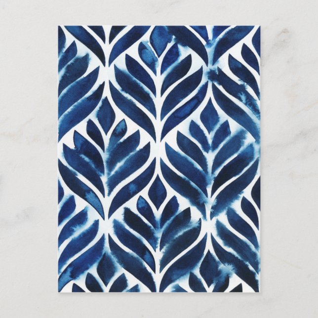 Carte Postale Carreaux d'aquarelle de cobalt IV (Devant)