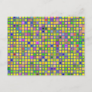 Carte Postale Carreaux de mosaïque jaune rustique 'Argile' motif