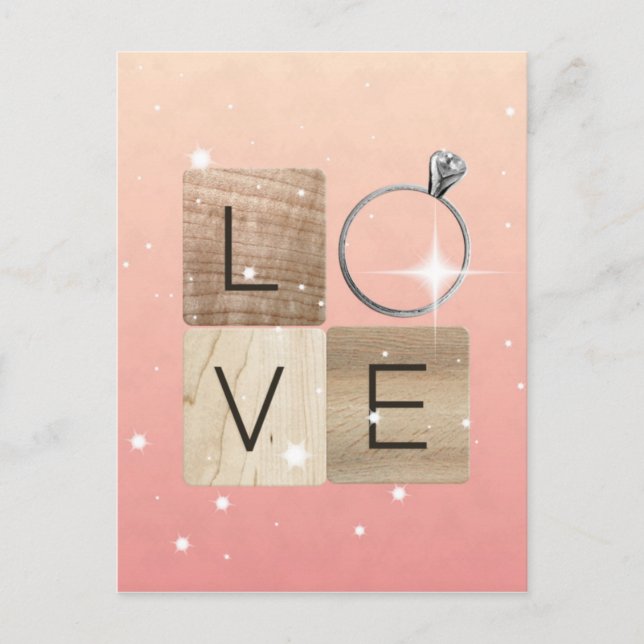 Carte Postale Carreaux L-o-v-e (Devant)