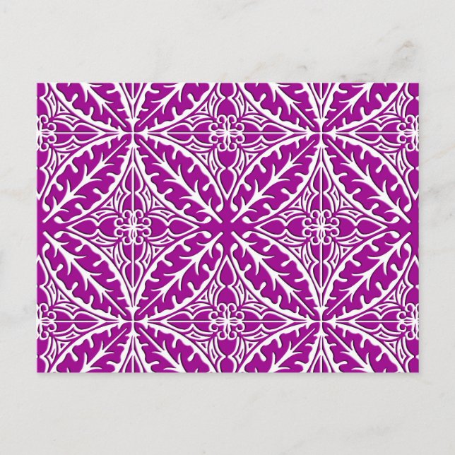 Carte Postale Carreaux marocains - améthyste violet et blanc (Devant)