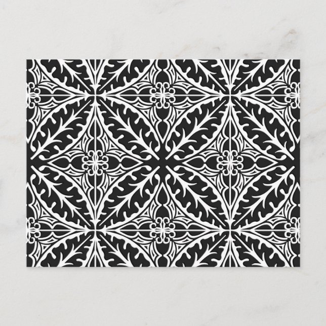 Carte Postale Carreaux marocains - noir et blanc (Devant)