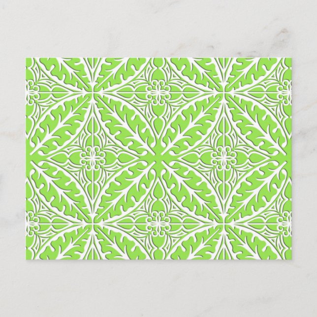 Carte Postale Carreaux marocains - vert citron et blanc (Devant)