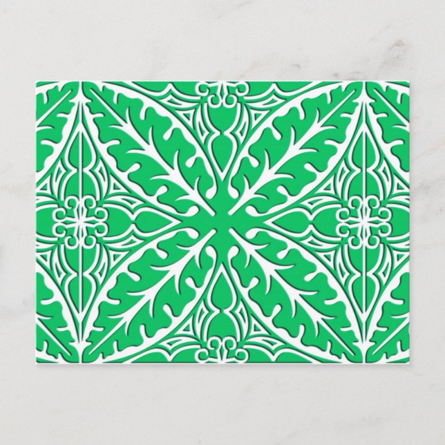 Carte Postale Carreaux marocains - vert jade et blanc (Devant)