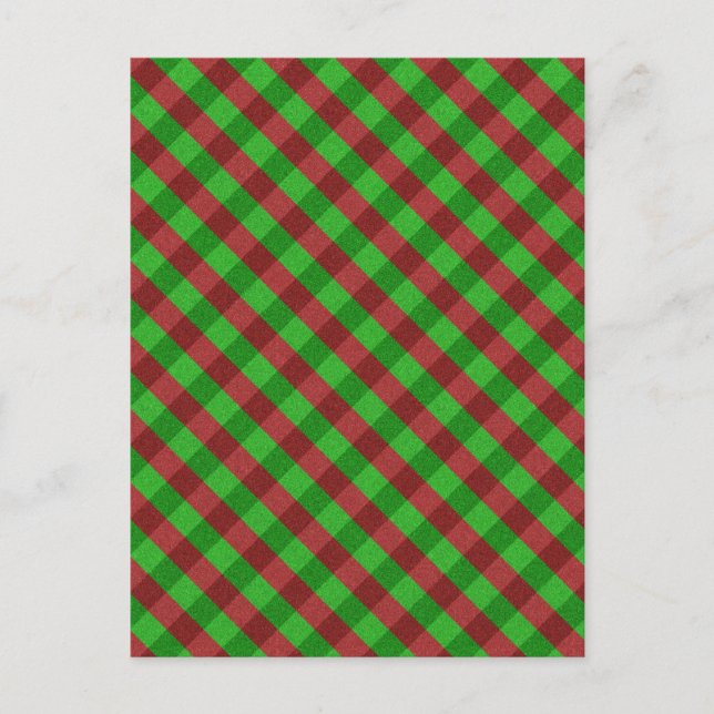 Carte Postale Carreaux Rouges & Verts Pailletés (Devant)