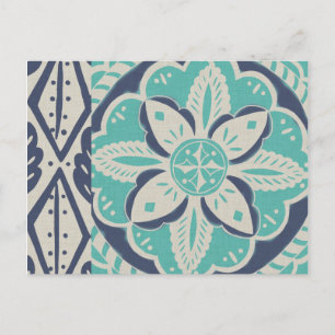 Carte Postale Carrelage bleu Batik IV