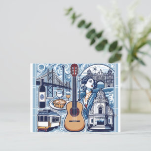 Carte Postale Carrelage bleu sur Lisbonne et la culture portugai
