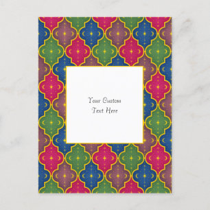 Carte Postale Carrelage marocain céleste (arrière - plan blanc)