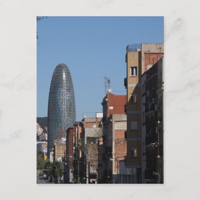 Carte Postale Carrer de Badajoz et Torre Agbar, Barcelone (Devant)
