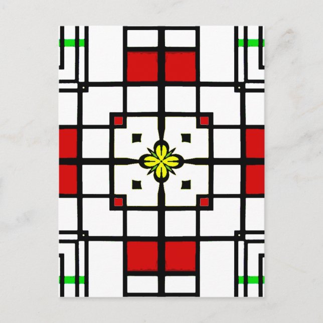 Carte Postale Carrés Abstraits (Devant)