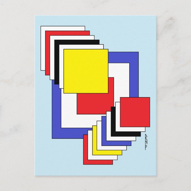 Carte Postale Carrés Abstraits (Devant)