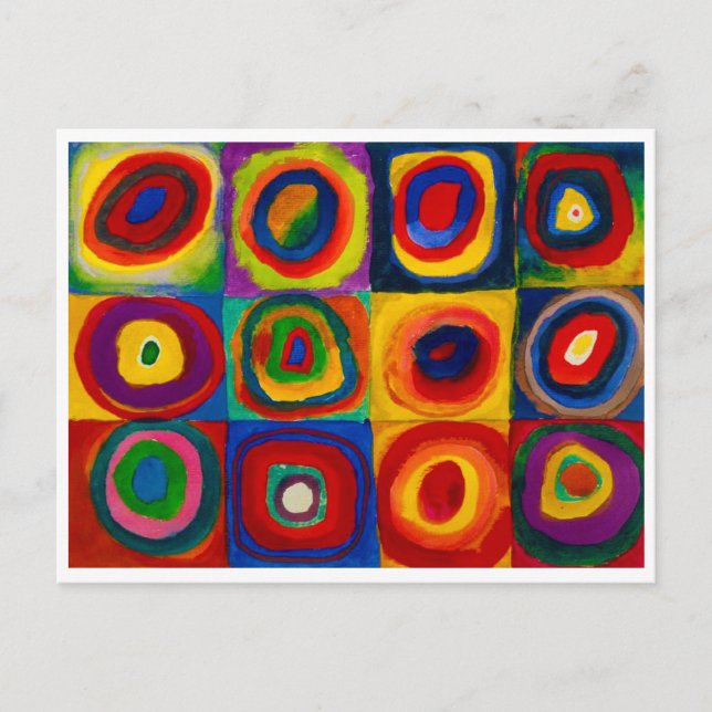Carte Postale Carrés avec cercles, Abstraits, Wassily Kandinsky (Devant)
