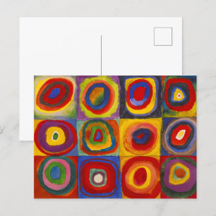 Carte Postale Carrés avec Cercles Concentriques Kandinsky