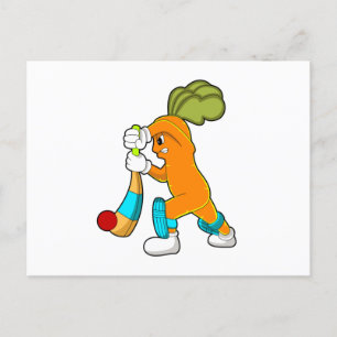 Carte Postale Carrot at cricket with cricket bat