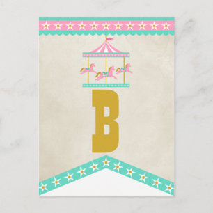 Carte Postale Carrousel Anniversaire Fête Pennant Bund