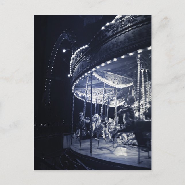Carte Postale Carrousel noir et blanc (Devant)