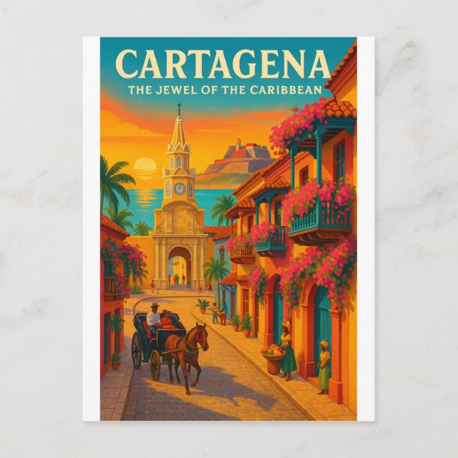 CARTE POSTALE CARTAGÈNE — LA PERLE DES CARAÏBES (Devant)