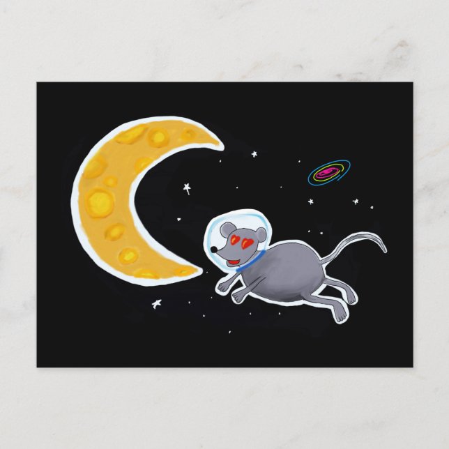 Carte Postale Cartão Postal - Souris Dans L'Espace (Devant)