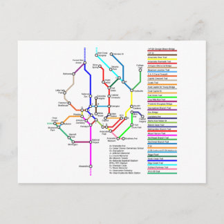 Carte postale Carte cyclable Washington DC