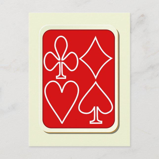 Carte postale Carte de jeu rouge (Devant)