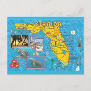 Carte postale Carte de l'État de Floride