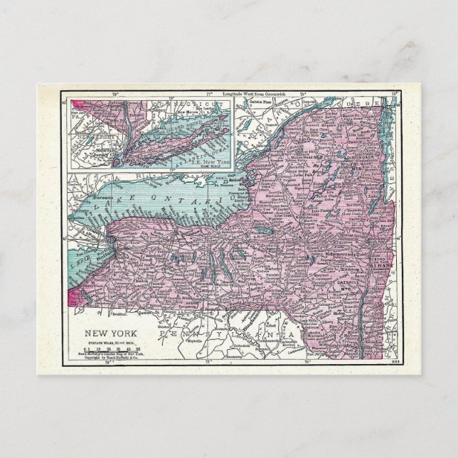 Carte postale:  Carte de New York, 1921 (Devant)