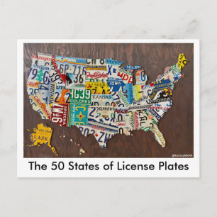 Carte postale Carte de plaque de licence