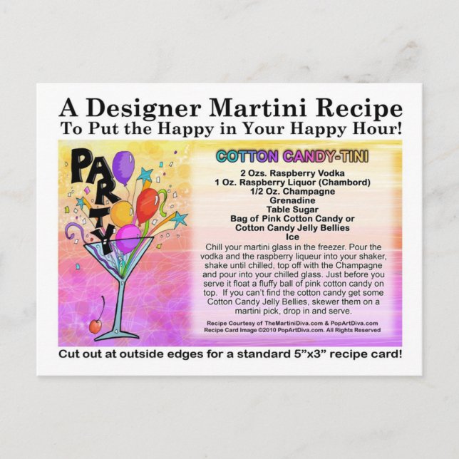 Carte postale Carte de recette Cotton Candy Martin (Devant)