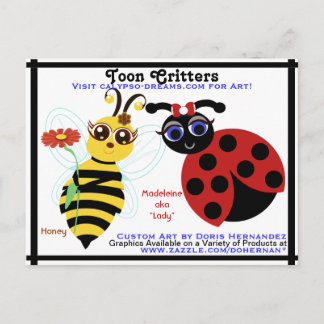 Carte postale Carte de visite A* Bee and Lady Bug 