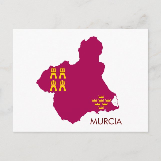 Carte Postale Carte/drapeau de Murcie (Devant)