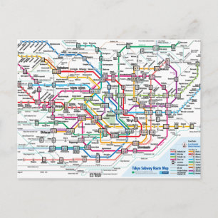 Carte postale Carte du métro de Tokyo
