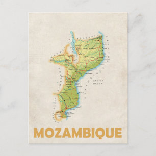 Carte postale carte du Mozambique 