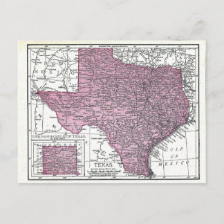 Carte postale : Carte du Texas, 1921
